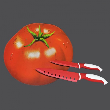 Deska do krojenia i serwowania z 2 nożami Zassenhaus pomidor