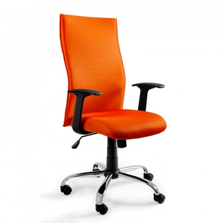 Krzesło obrotowe UNIQUE Black on Black pomarańczowe