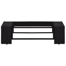 10-częściowy zestaw wypoczynkowy do ogrodu, rattan PE, czarny