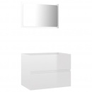 2-cz. zestaw mebli łazienkowych, wysoki połysk, biały, płyta
