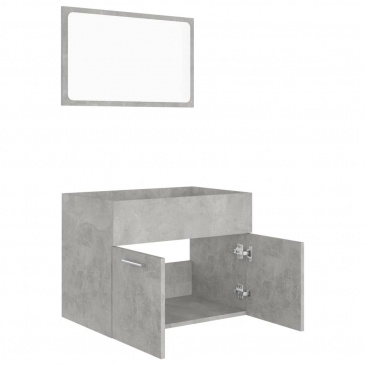 2-częściowy zestaw mebli łazienkowych, szarość betonu, płyta