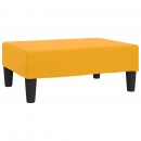 2-os. kanapa z podnóżkiem i 2 poduszkami, żółta, aksamitna