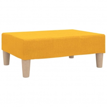 2-os. kanapa z podnóżkiem i 2 poduszkami, żółta, obita tkaniną