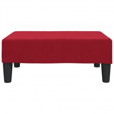 2-os. kanapa z podnóżkiem i poduszkami, winna czerwień, aksamit