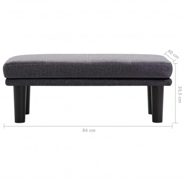 2-osobowa sofa, ciemnoszara, tapicerowana tkaniną