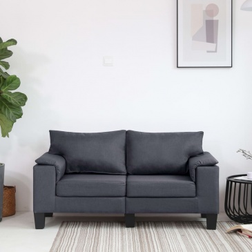 2-osobowa sofa, ciemnoszara, tapicerowana tkaniną