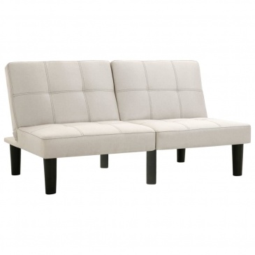 2-osobowa sofa, kremowa, tapicerowana tkaniną