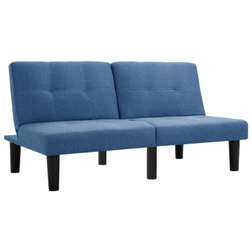 2-osobowa sofa, niebieska, tapicerowana tkaniną