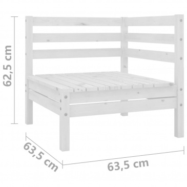 2-osobowa sofa ogrodowa, biała, lite drewno sosnowe