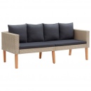 2-osobowa sofa ogrodowa z poduszkami, rattan PE, beż