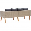 2-osobowa sofa ogrodowa z poduszkami, rattan PE, beż