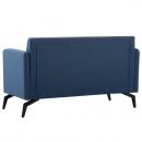 2-osobowa sofa tapicerowana tkaniną, 115x60x67 cm, niebieska