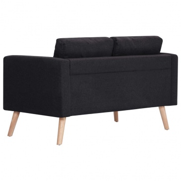 2-osobowa sofa tapicerowana tkaniną czarna