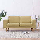 2-osobowa sofa tapicerowana tkaniną zielona