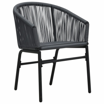 3-cz. zestaw mebli bistro z poduszkami, rattan PVC, antracyt