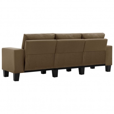 3-osobowa sofa, brązowa, tapicerowana tkaniną