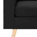 3-osobowa sofa, czarna, tapicerowana tkaniną