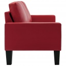 3-osobowa sofa, czerwona, sztuczna skóra