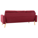 3-osobowa sofa, kolor czerwonego wina, tapicerowana tkaniną