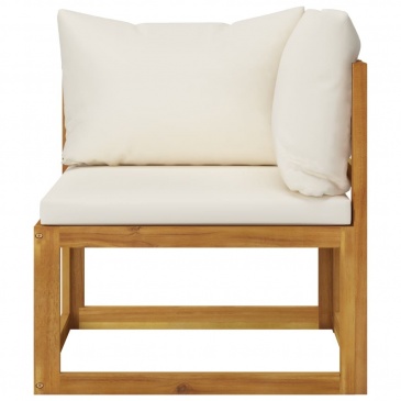 3-osobowa sofa ogrodowa z kremowymi poduszkami, drewno akacjowe