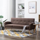 3-osobowa sofa tapicerowana tkaniną brązowa