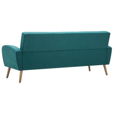 3-osobowa sofa tapicerowana tkaniną, zielona