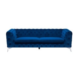 3-osobowa sofa welur ciemnoniebieska SOTRA 3-osobowa sofa welur ciemnoniebieska SOTRA