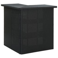4-cz. zestaw barowy do ogrodu, poduszki, rattan PE, czarny