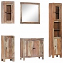 5-częściowy zestaw mebli łazienkowych, lite drewno akacjowe
