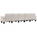 5-osobowa sofa, kremowa, tapicerowana tkaniną