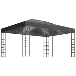 Altana ze sznurem lampek led, 3x4 m, antracytowa Altana ze sznurem lampek led, 3x4 m, antracytowa