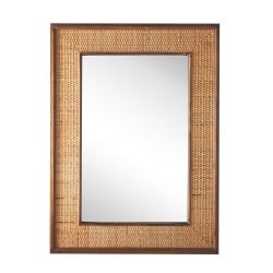 Bambusowe lustro ścienne 54 x 74 cm jasne drewno IGUALA