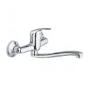 BATERIA KUCHENNA ŚCIENNA KRAN OBROTOWY CHROM