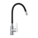 Bateria kuchenna stojąca elastyczna wylewka kran czarny