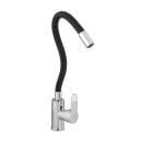 Bateria kuchenna stojąca elastyczna wylewka kran czarny