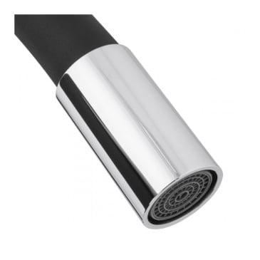 Bateria kuchenna stojąca elastyczna wylewka kran czarny