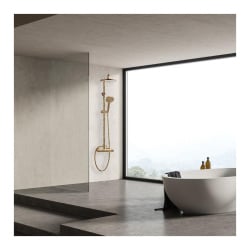 Bateria prysznicowa złota deszczownica 23 cm Bateria prysznicowa złota deszczownica 23 cm