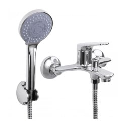 Bateria wannowa prysznicowa ścienna natryskowa chrom - Yoka