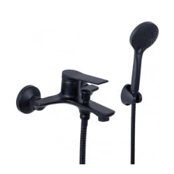 Bateria wannowa ścienna czarna prysznicowa natryskowa - yoka