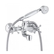 Bateria wannowa ścienna prysznicowa kran chrom retro - yoka Bateria wannowa ścienna prysznicowa kran chrom retro - yoka