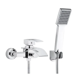 Bateria wannowo prysznicowa natrysk kran ścienny chrom - yoka Bateria wannowo prysznicowa natrysk kran ścienny chrom - yoka