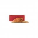 Bodum - bistro - chlebak z drewnianą pokrywą - czerwony