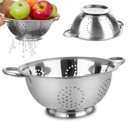 Cedzak kuchenny, durszlak stalowy, sitko, 24 cm Cedzak kuchenny, durszlak stalowy, sitko, 24 cm