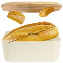 Chlebak z deską kremowy 33x18,5x12 cm