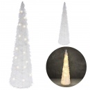 Choinka świecąca stożek dekoracyjny biały świąteczny ozdoba Boże Narodzenie 20 led 60 cm