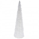 Choinka świecąca stożek dekoracyjny biały świąteczny ozdoba Boże Narodzenie 20 led 60 cm