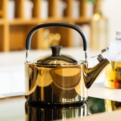 Czajnik 1,5l z gwizdkiem diamante złoty polerowany 29187