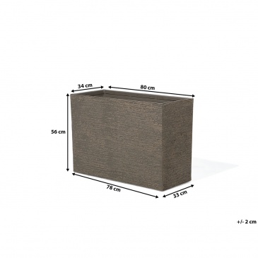 Doniczka ciemnobrązowa prostokątna 34 x 80 x 56 cm EDESSA
