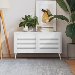 Drzwi żaluzjowe, 2 szt., drewno sosnowe, białe, 39,5 x 49,4 cm