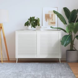 Drzwi żaluzjowe, 2 szt., drewno sosnowe, białe, 69x59,4 cm